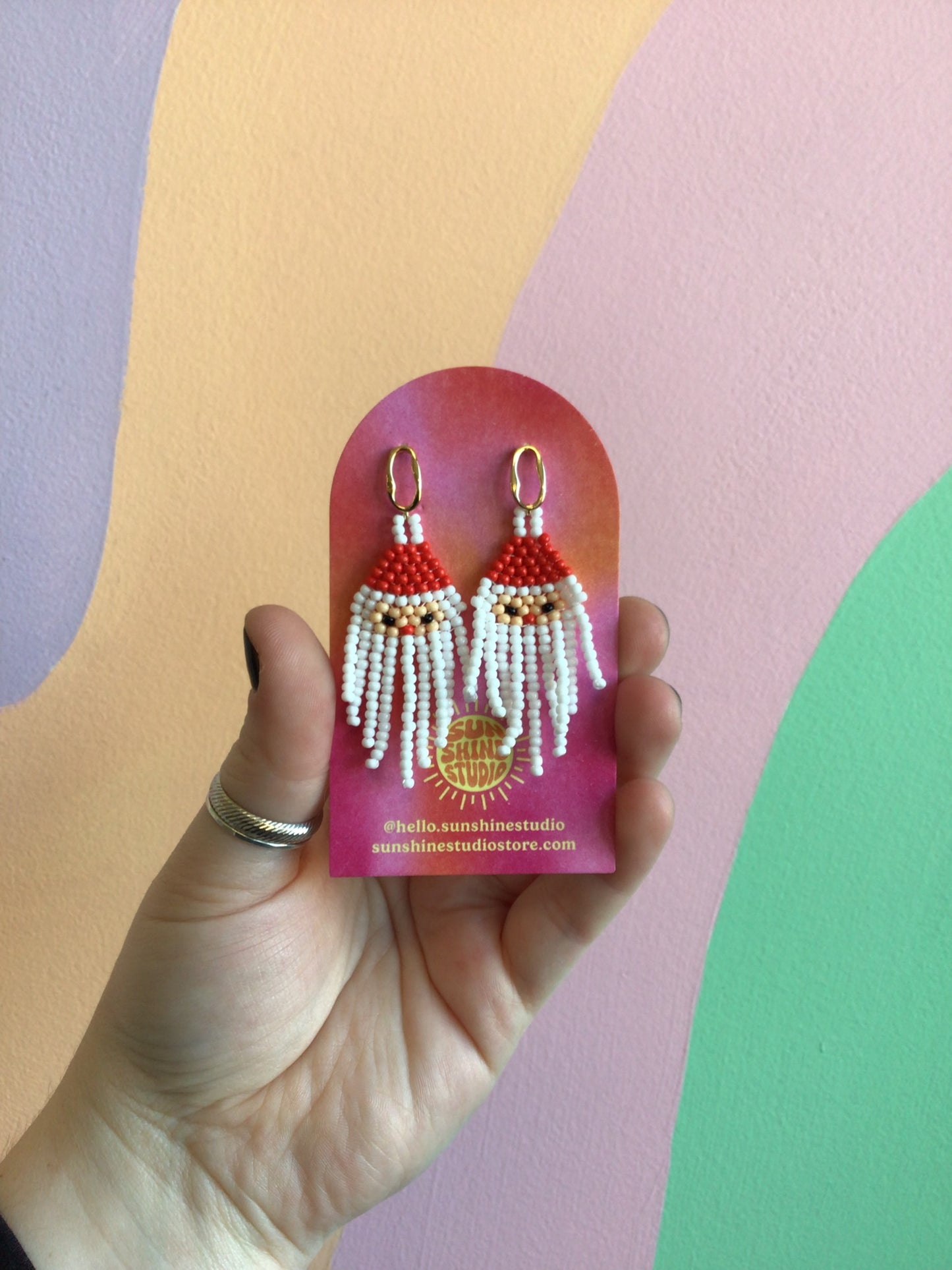 Beaded Christmas Earrings