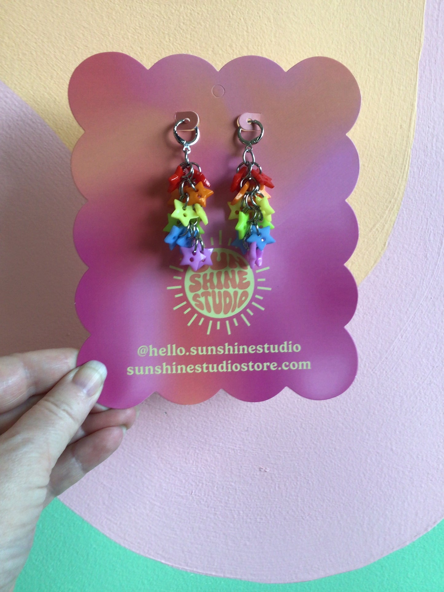 Bright and Fun Button Dangle Earrings