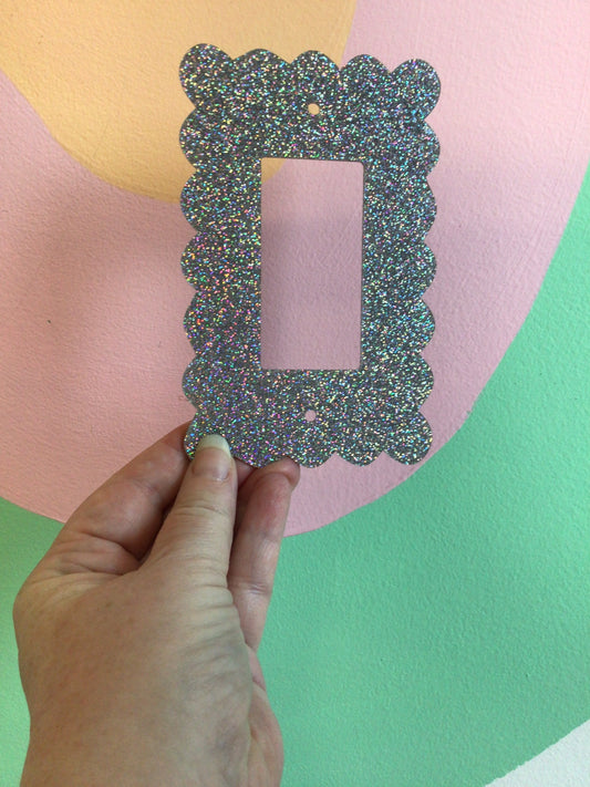 Silver Glitter Outlet Covers