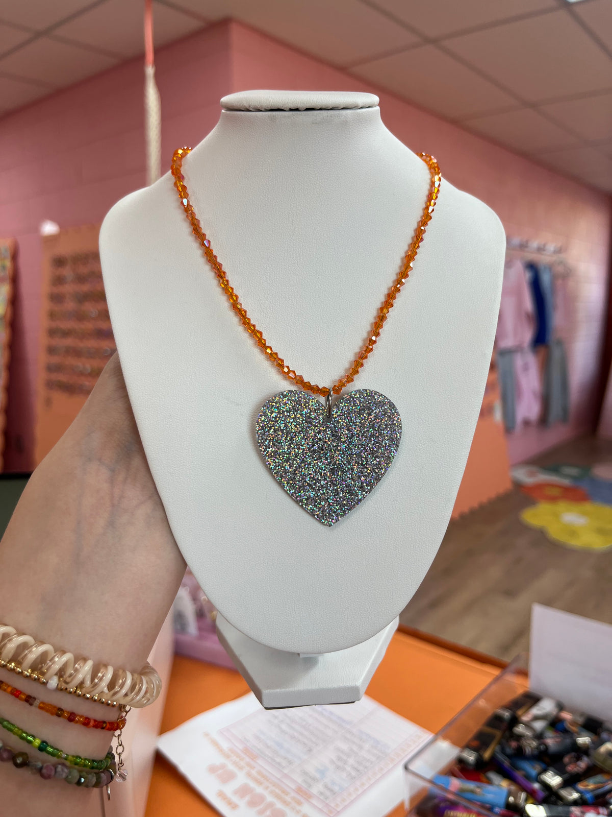 You've Got a Big Heart - Statement Acrylic Heart Charm Necklace