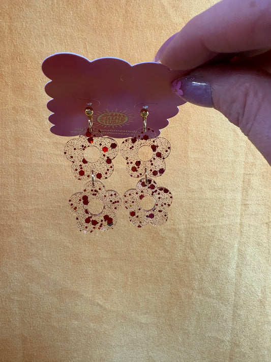 Retro Flower (Red Confetti)