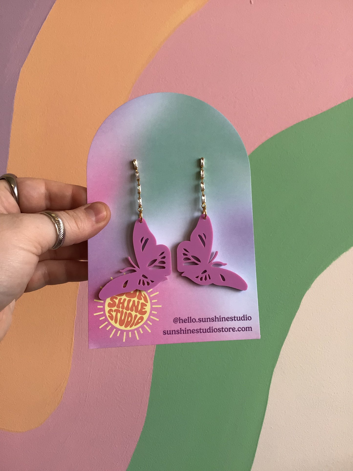 Flying Free Butterfly Acrylic Earrings