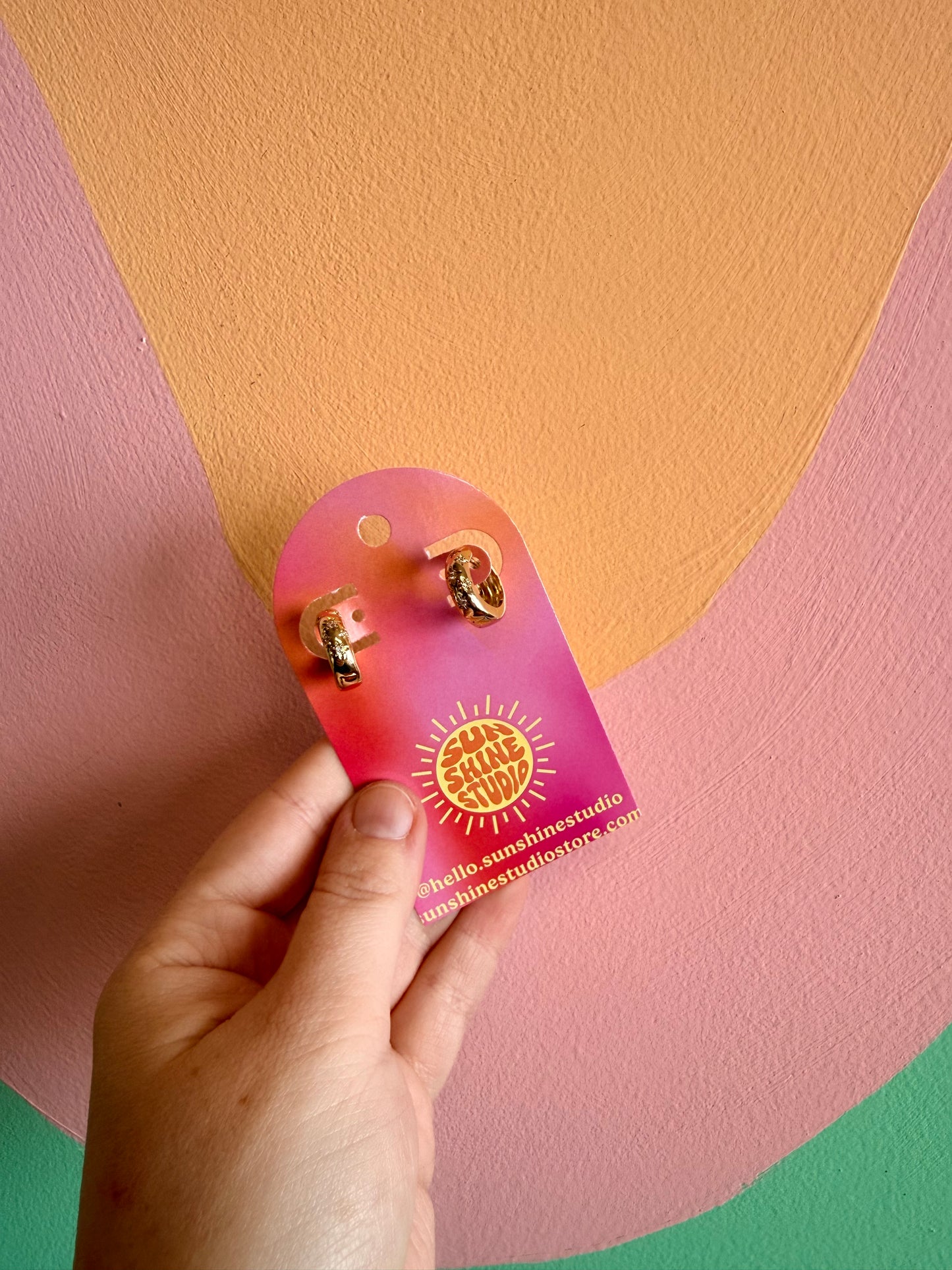 Mini Sparkle Gold Hoops