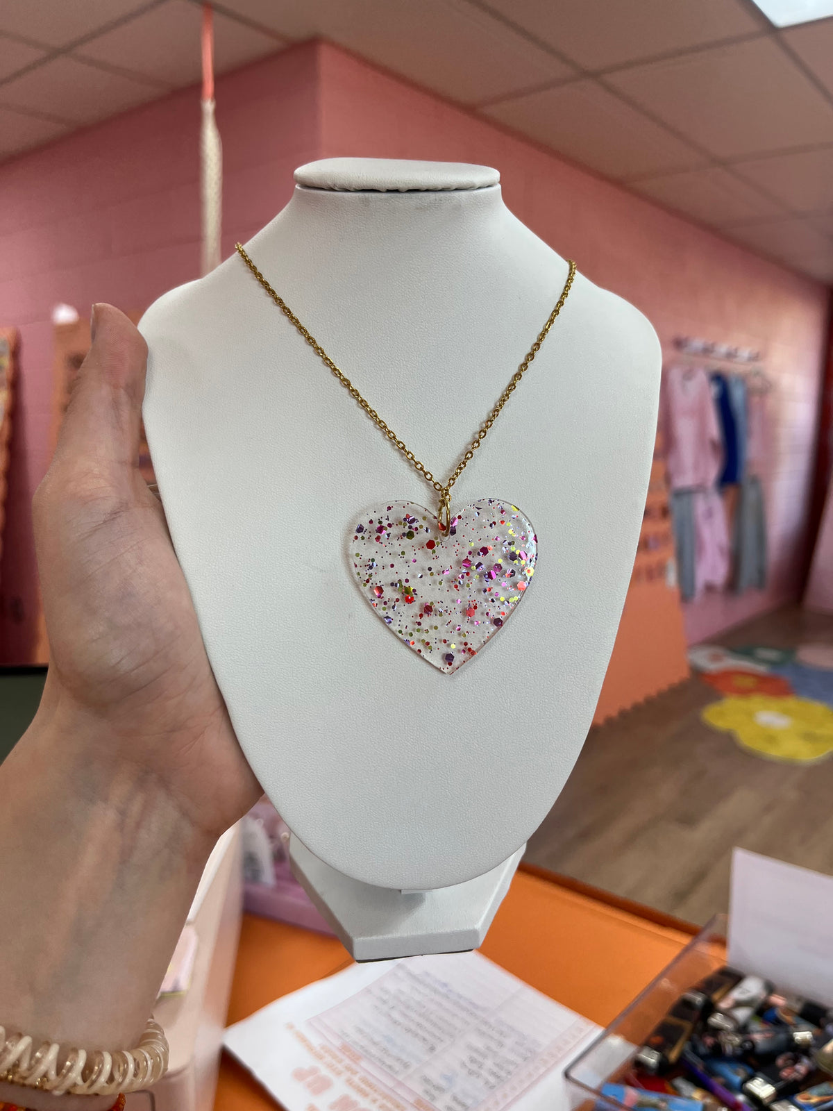 You've Got a Big Heart - Statement Acrylic Heart Charm Necklace