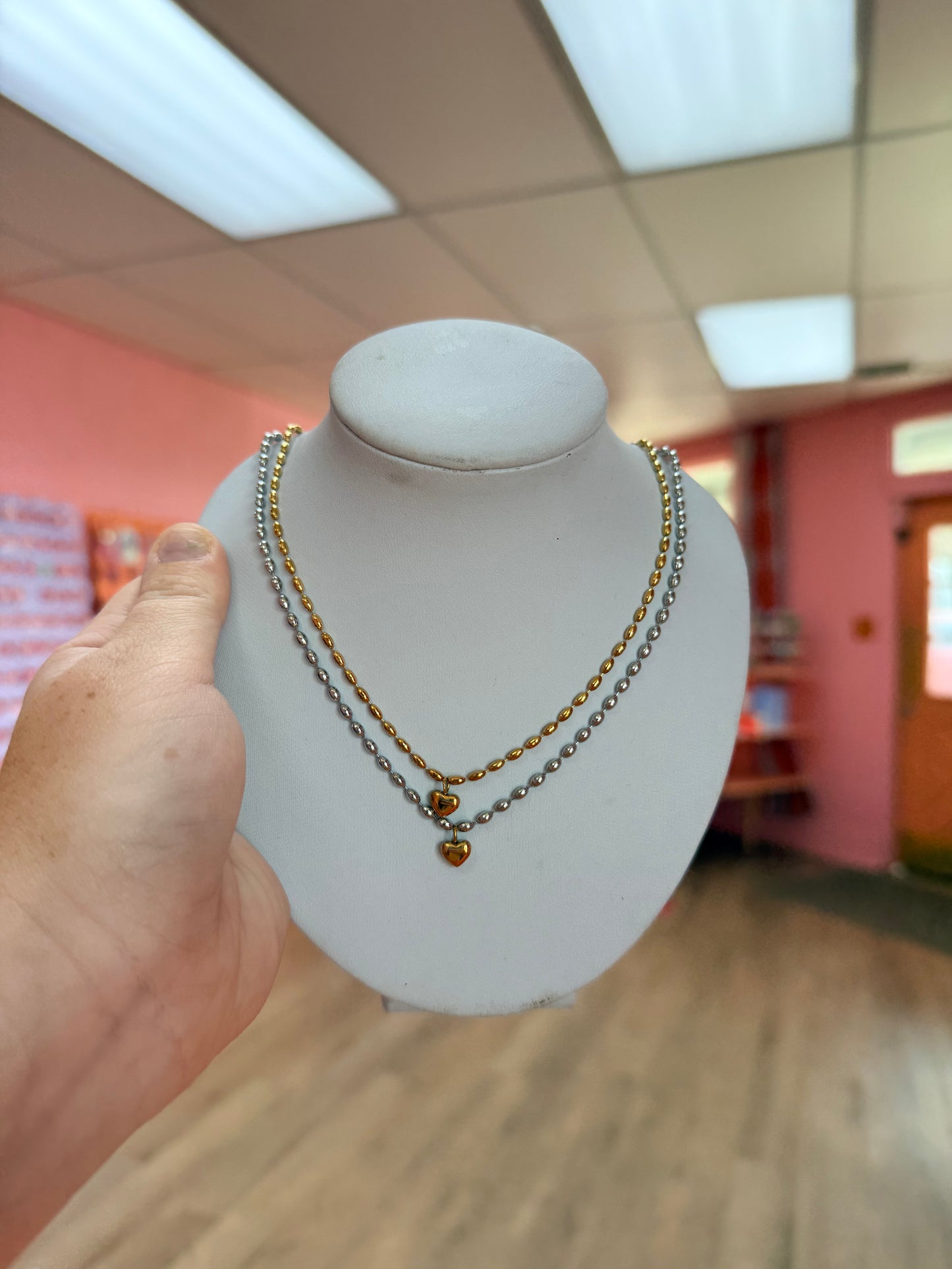 Tiny Bubble Heart Necklace
