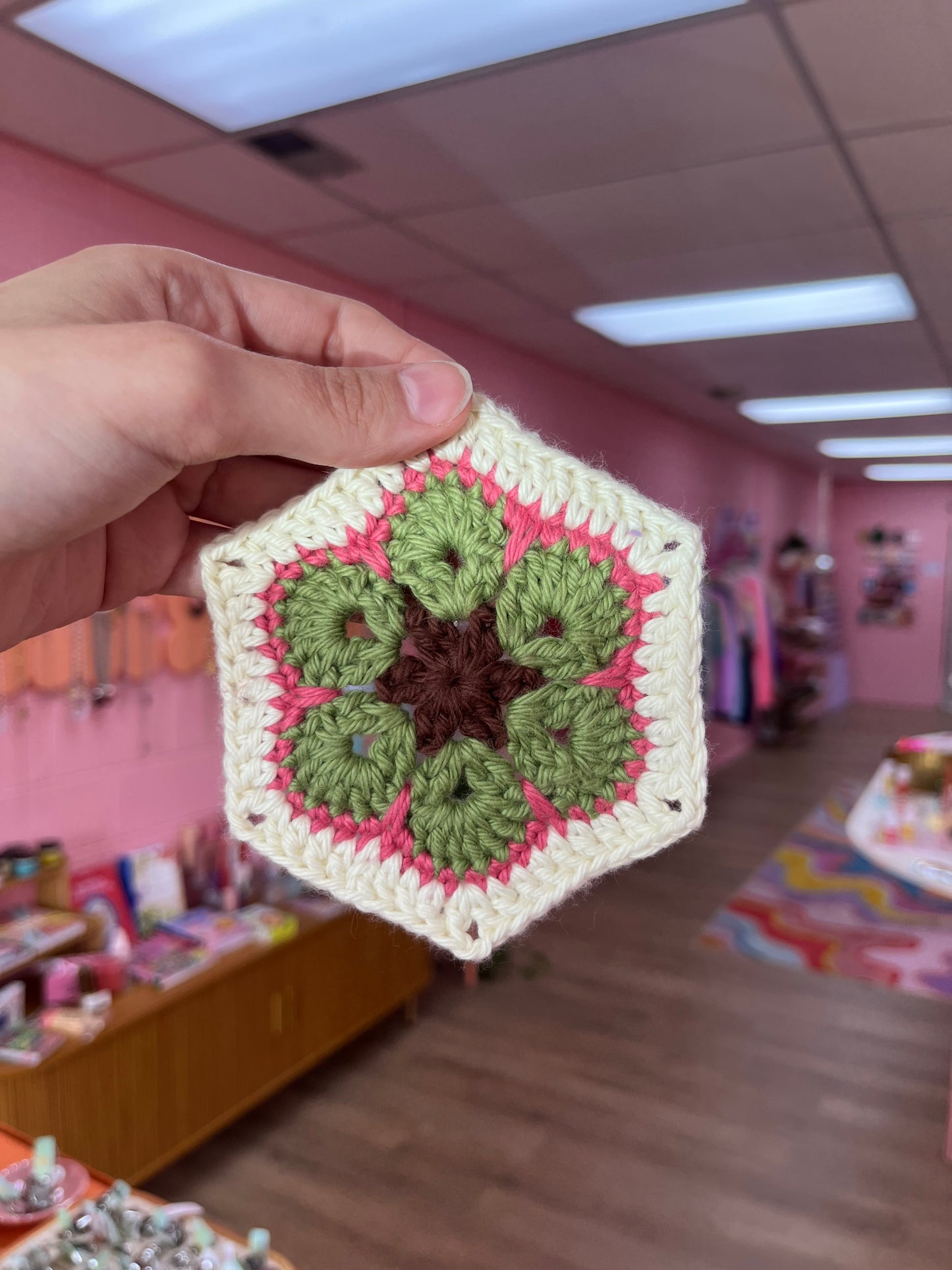 Crochet Hexagon Flower Coaster