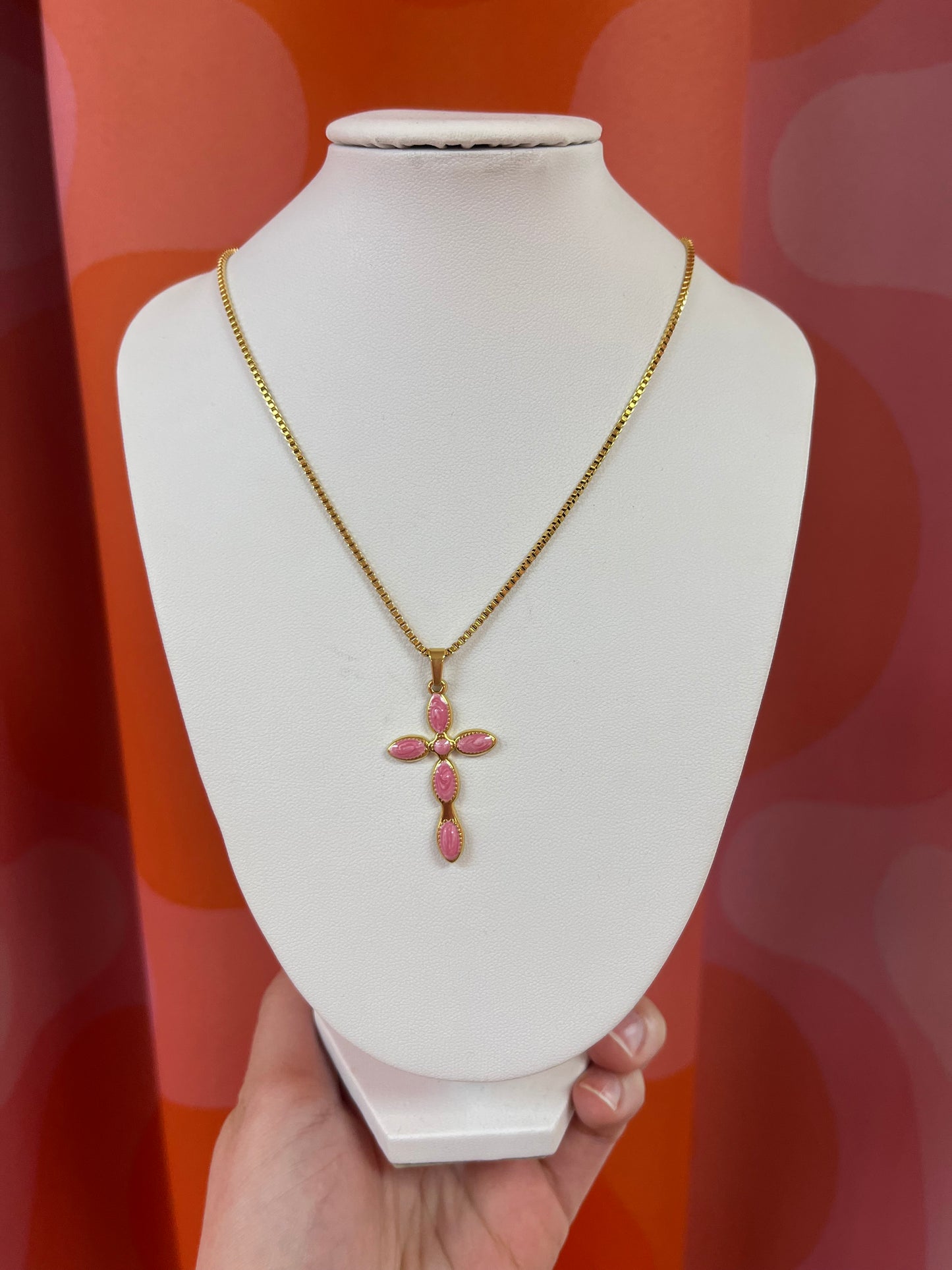 Colorful Cross Titanium Necklace