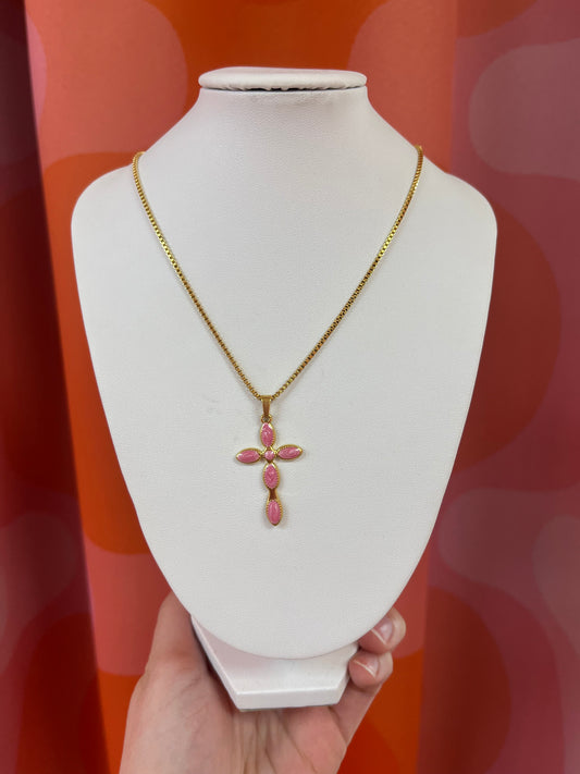 Colorful Cross Titanium Necklace