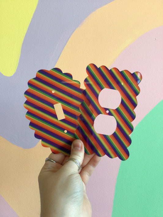 Rainbow Stripe Outlet Covers