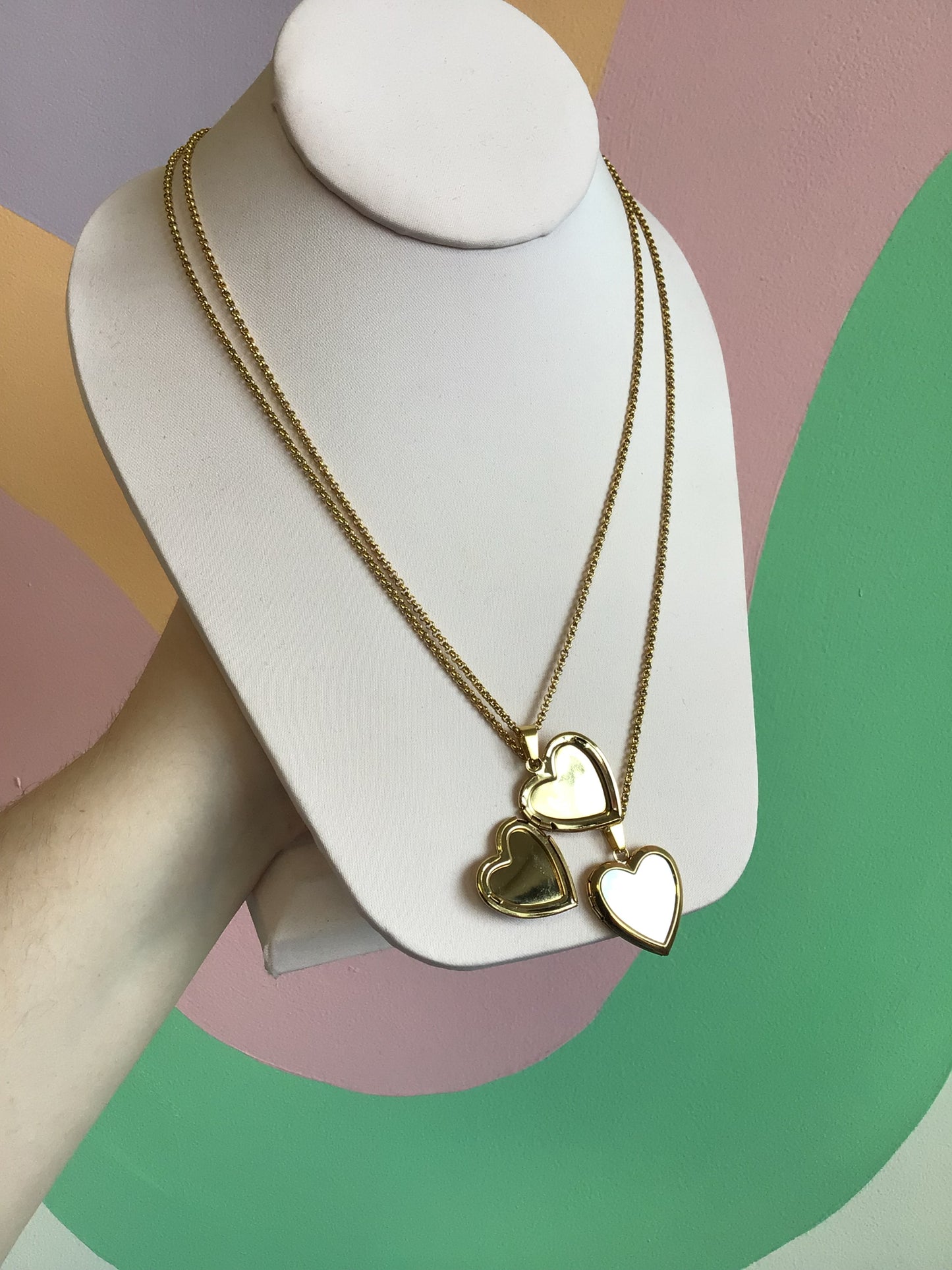 Mother of Pearl Heart Locket