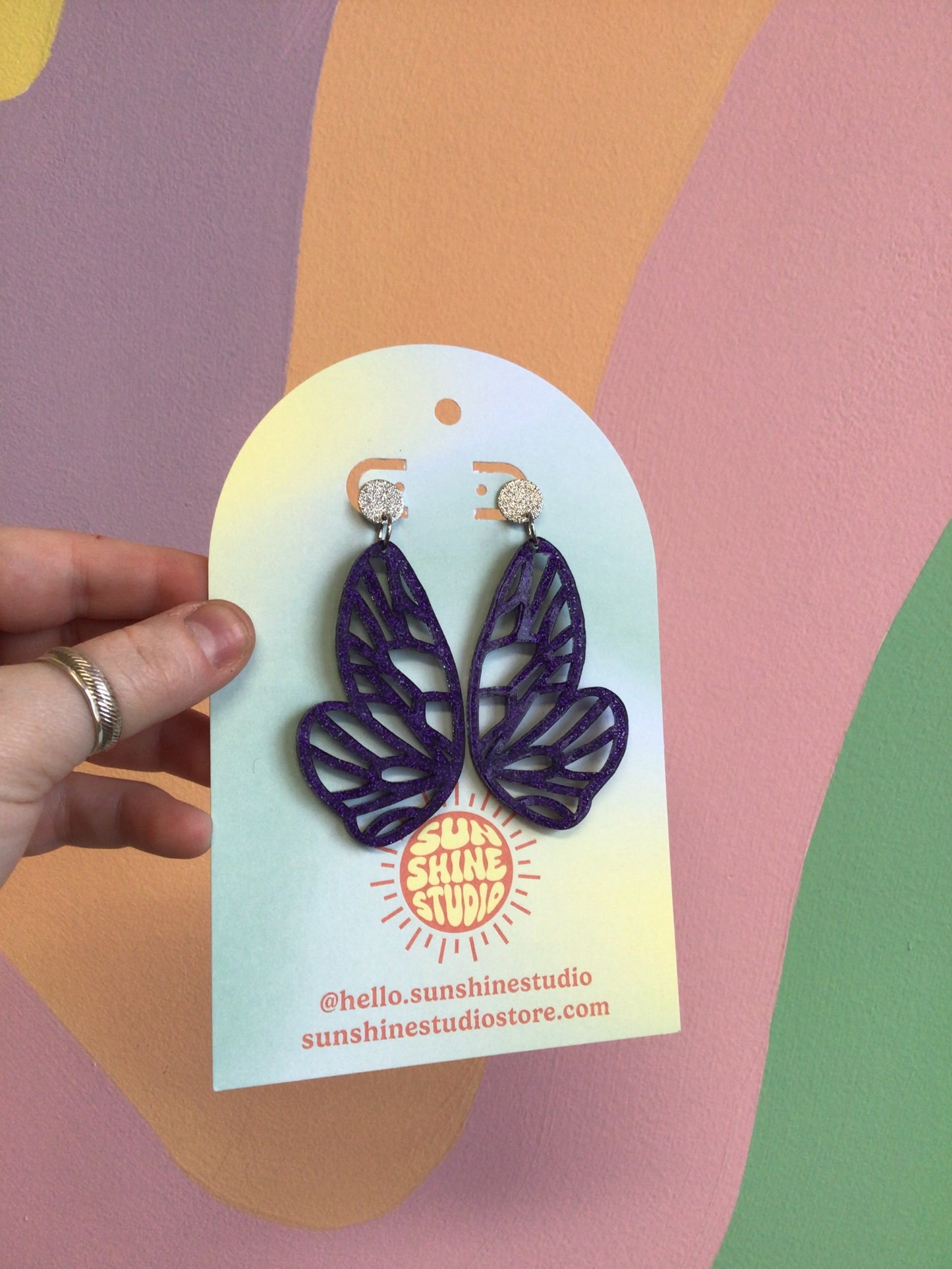 Butterfly Wing Acrylic Statement Earrings