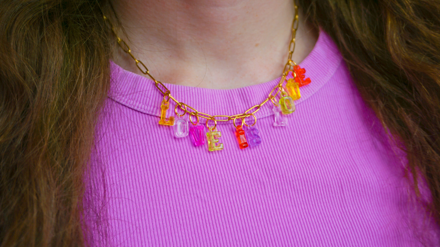 Love is Love Colorful Charm Necklace