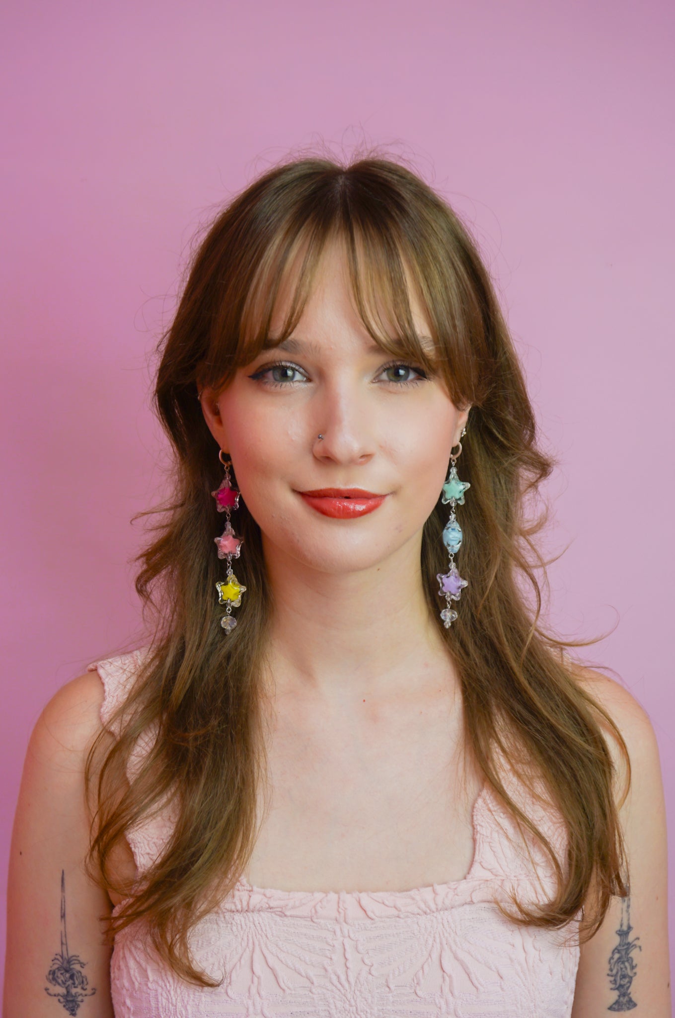 Stardust Beaded Rainbow Dangle Earring