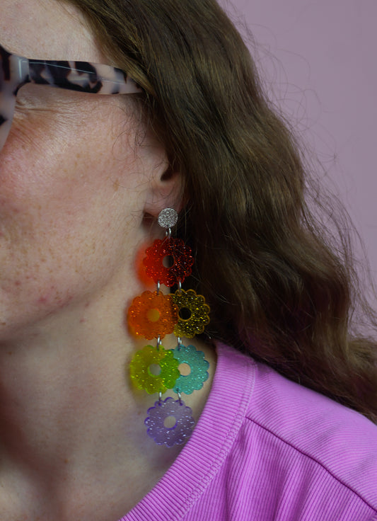 Bundle of Flowers Dangle Earrings