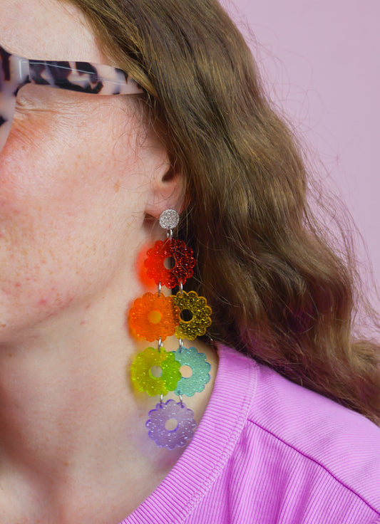 Bundle of Flowers Dangle Earrings