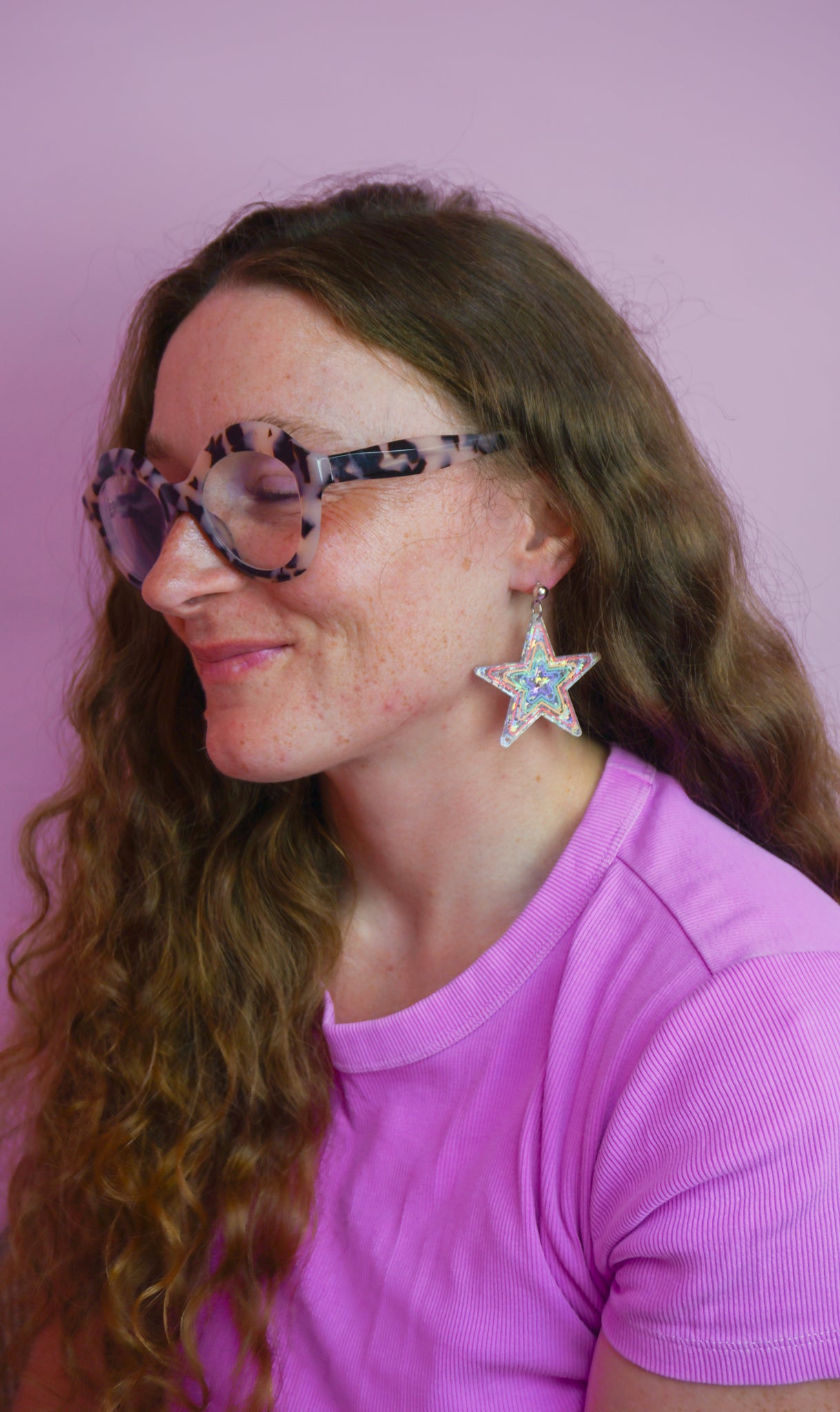 Stripey Starburst Rainbow Earring