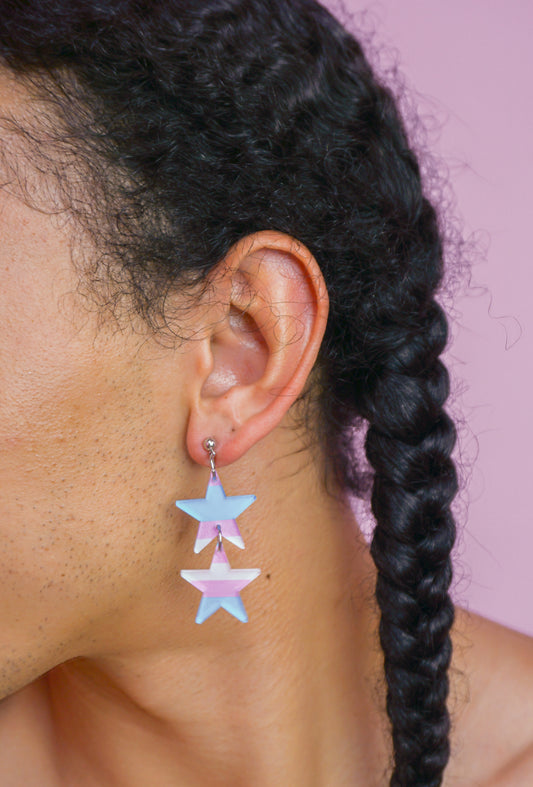 Stacked Star Earrings