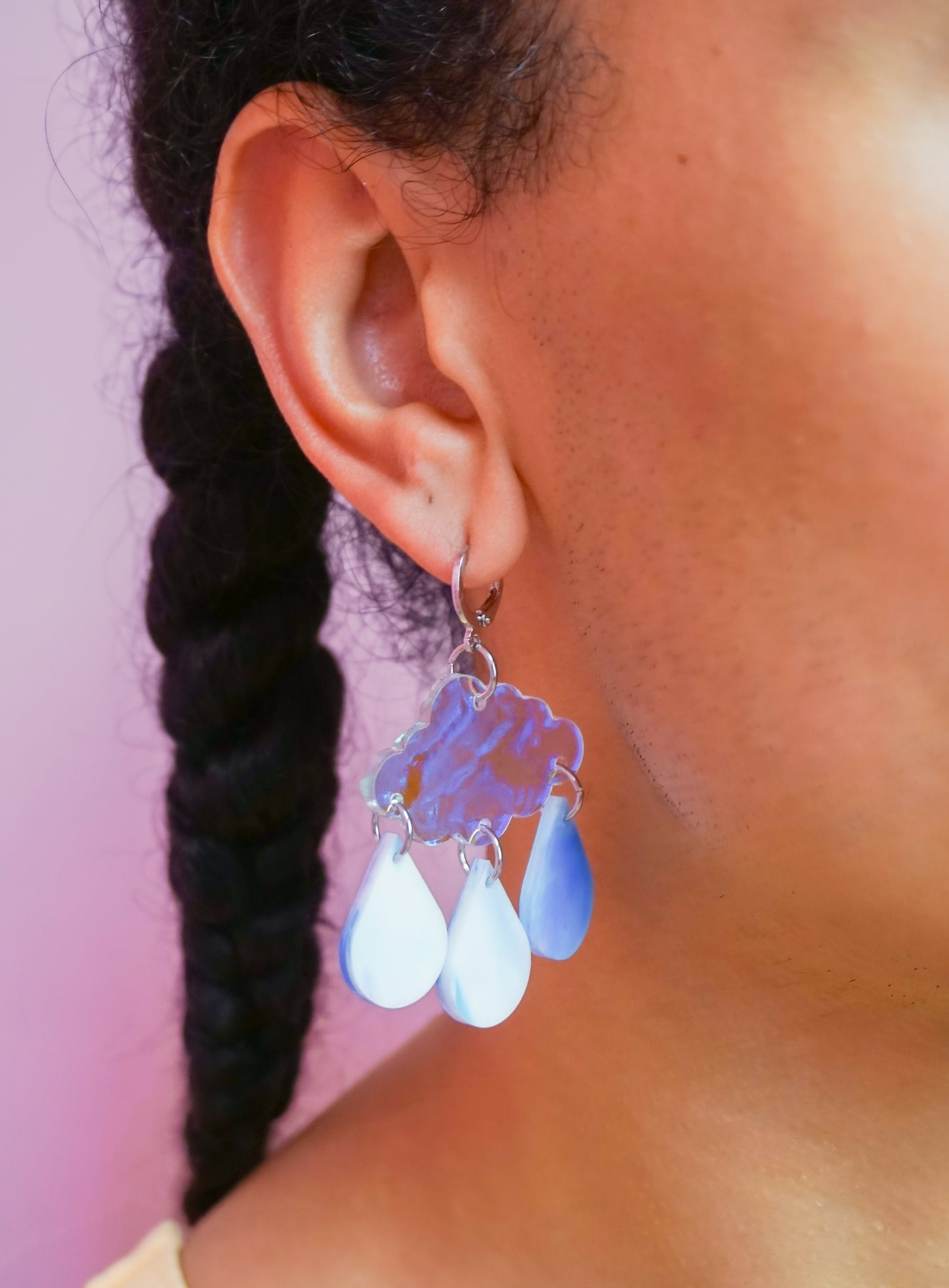 Pride Large Raindrop Cloud Earrings