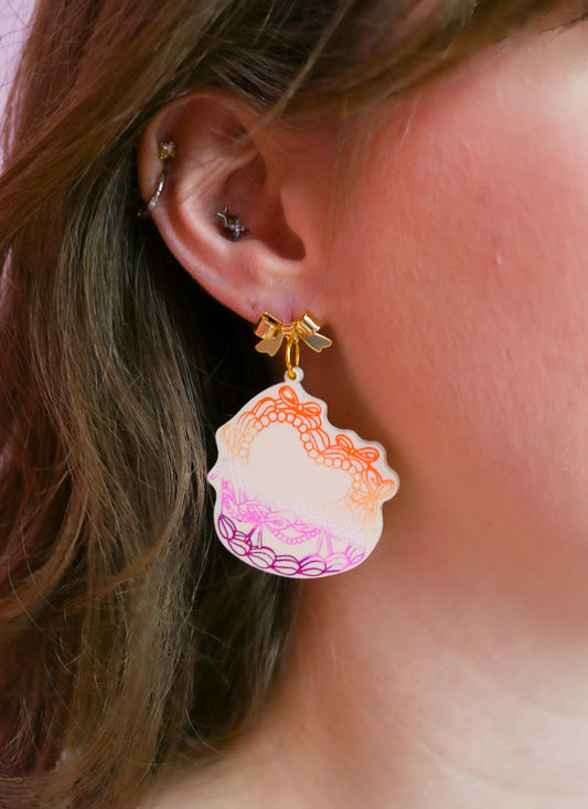 Sunset Decorated Cake Earrings