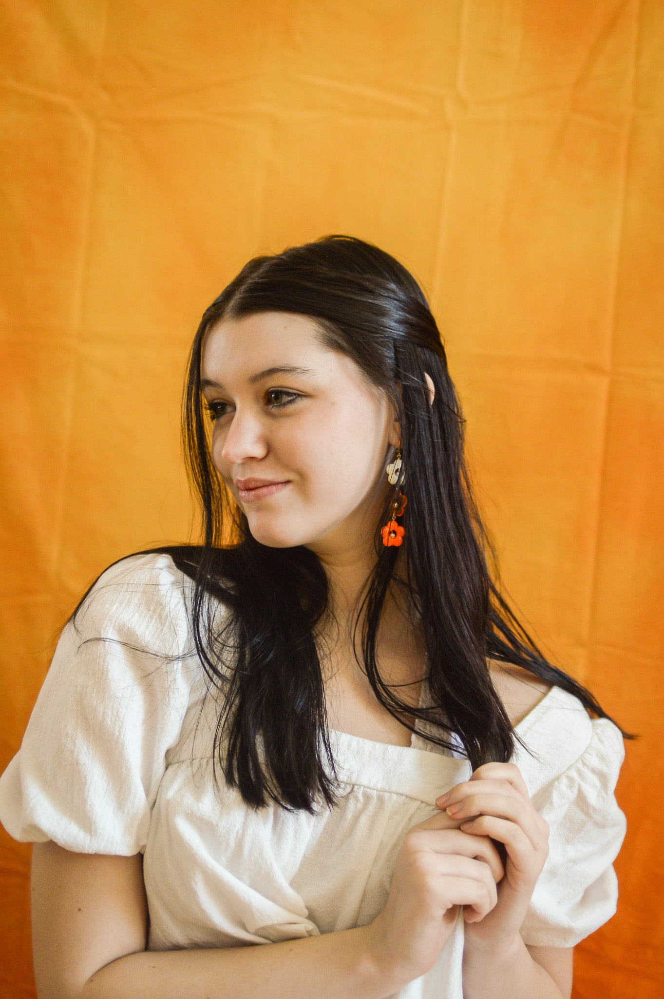 Orange Cream Flower Dangles