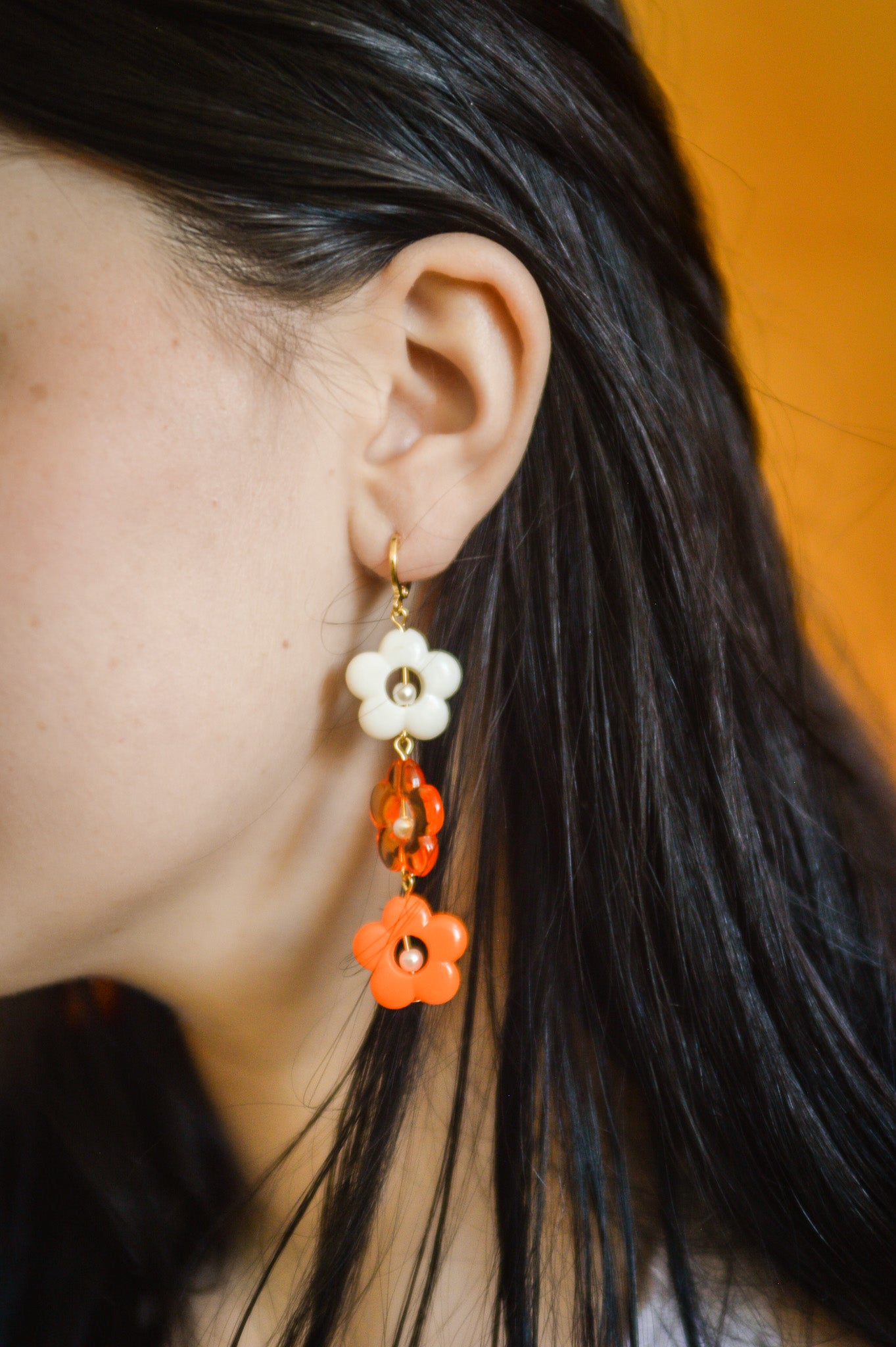 Orange Cream Flower Dangles