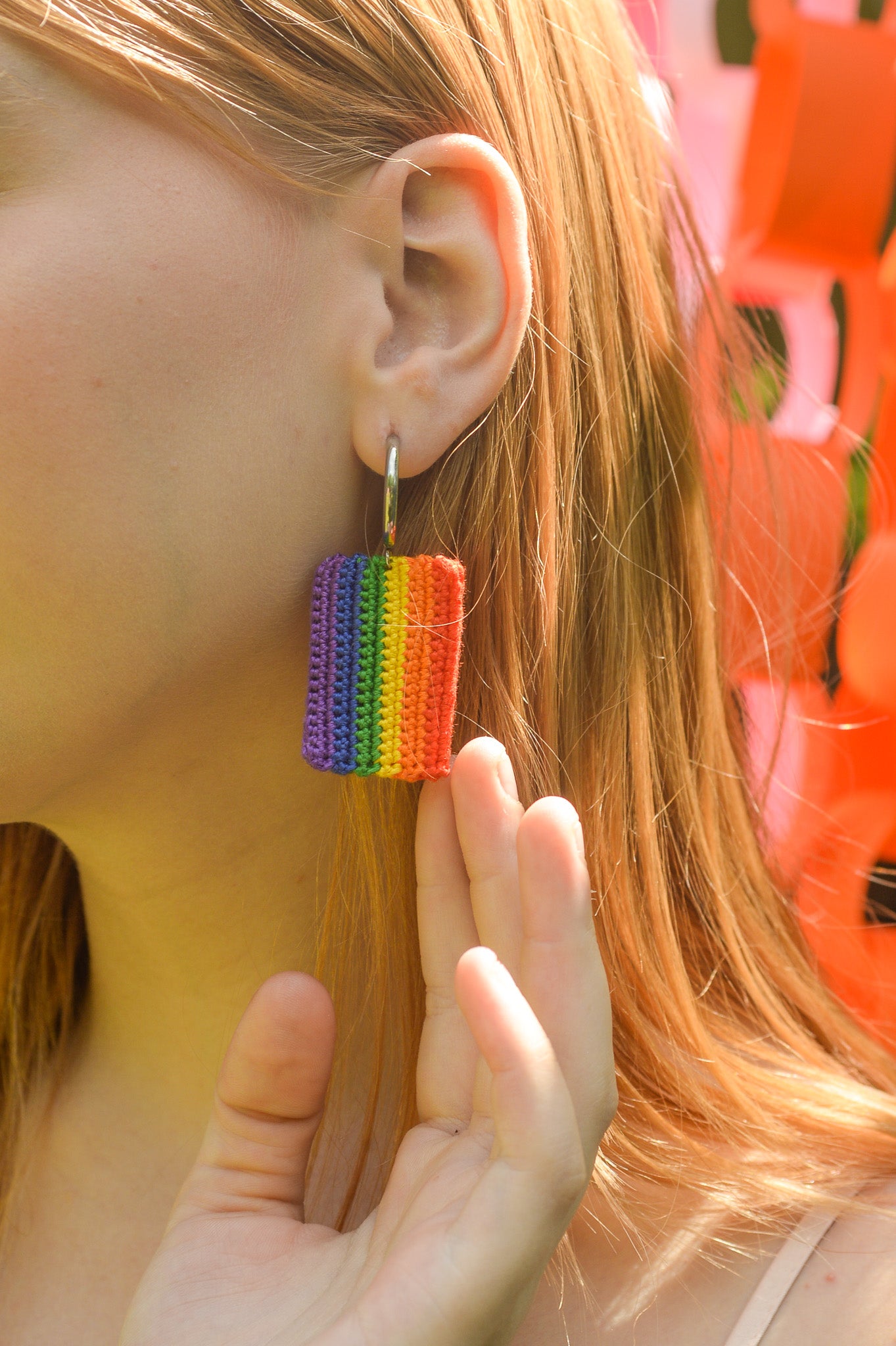 Crocheted Rainbow Earrings