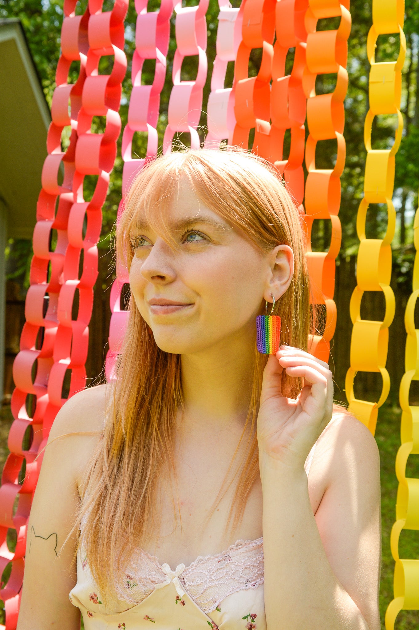 Crocheted Rainbow Earrings