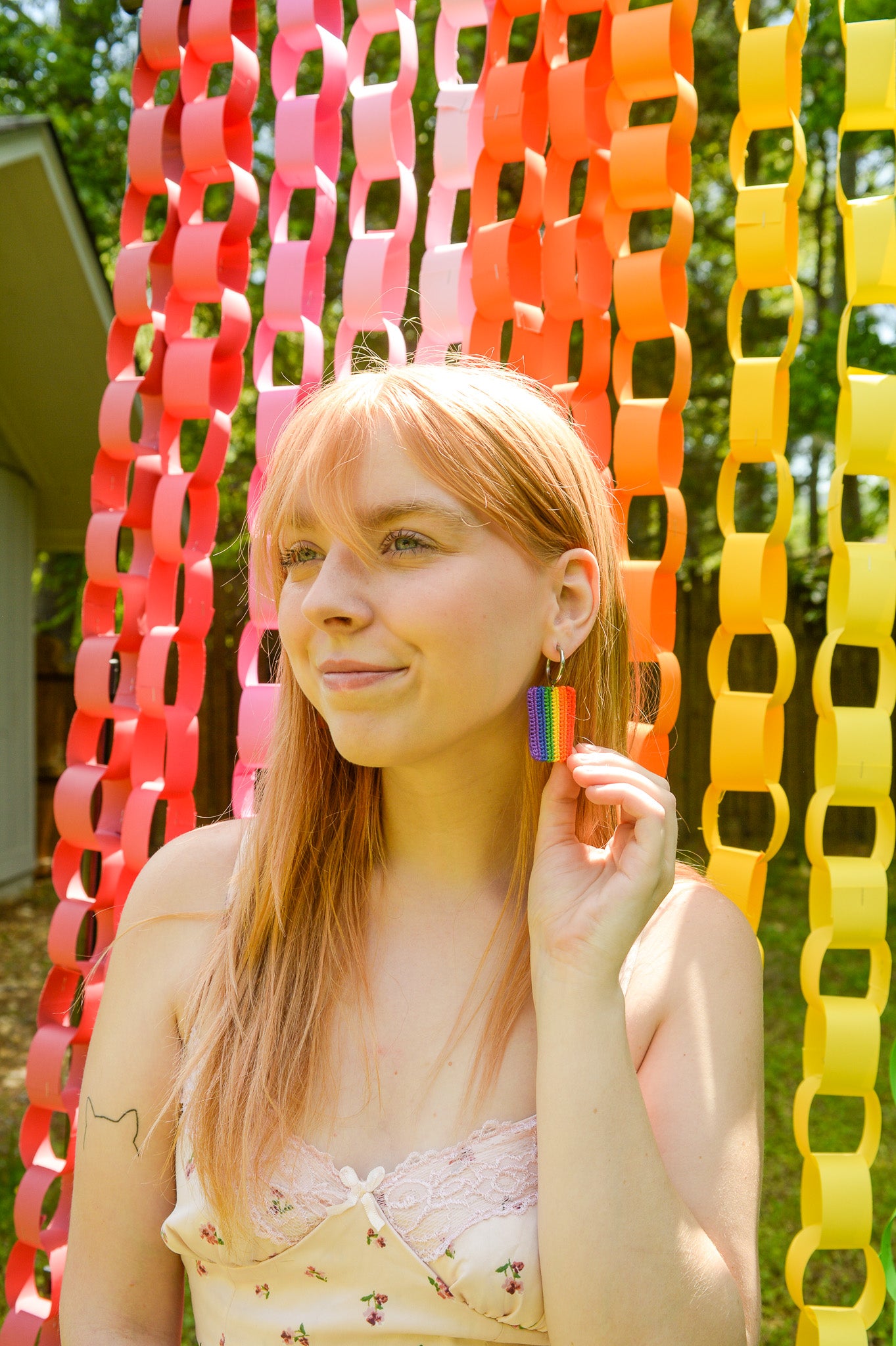 Crocheted Rainbow Earrings