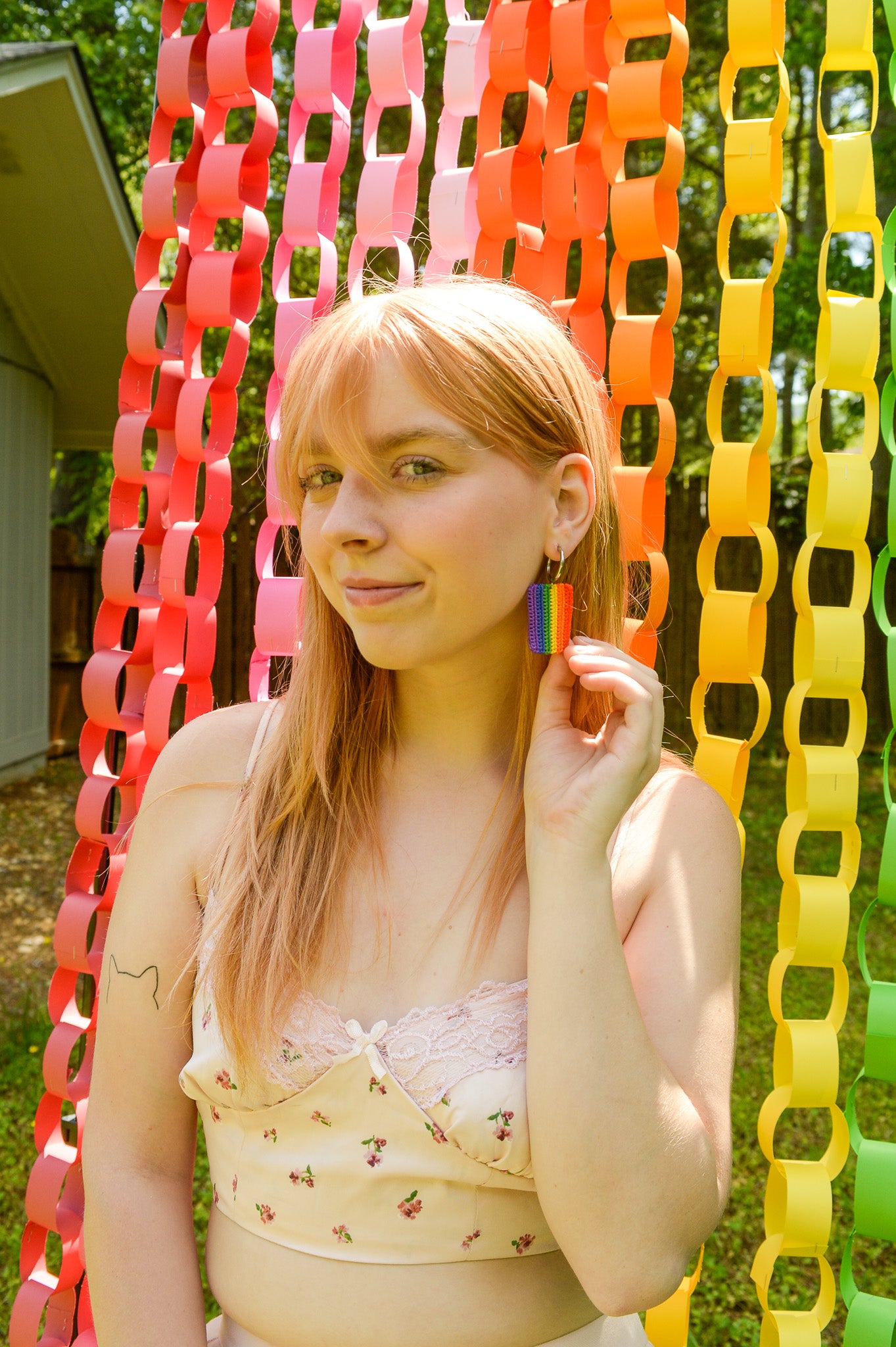 Crocheted Rainbow Earrings