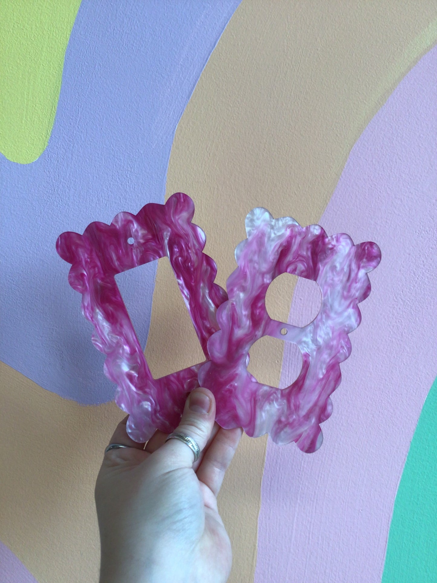 Hot Pink Marble Outlet Covers