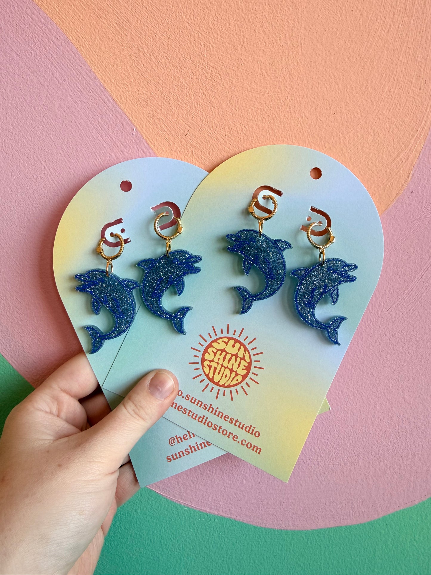 Sparkly Dolphin Dangles