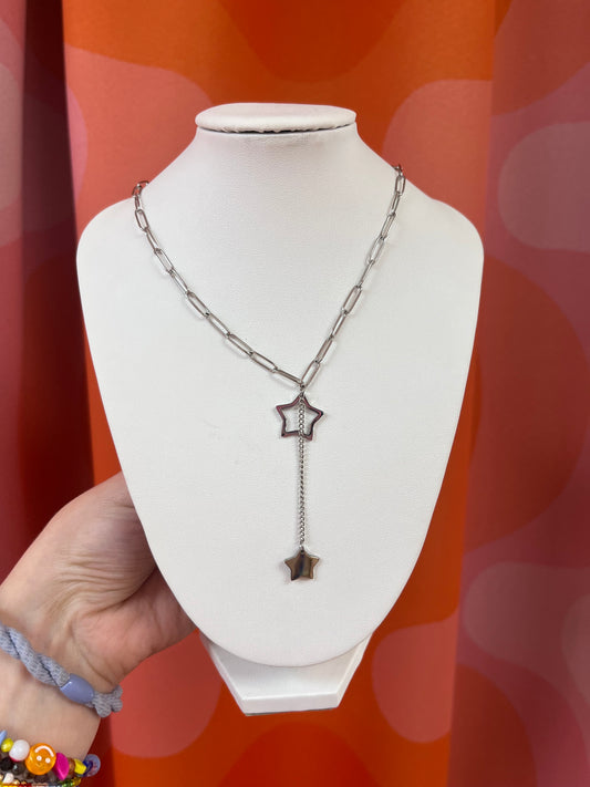 Cutout Star Titanium Charm Necklace