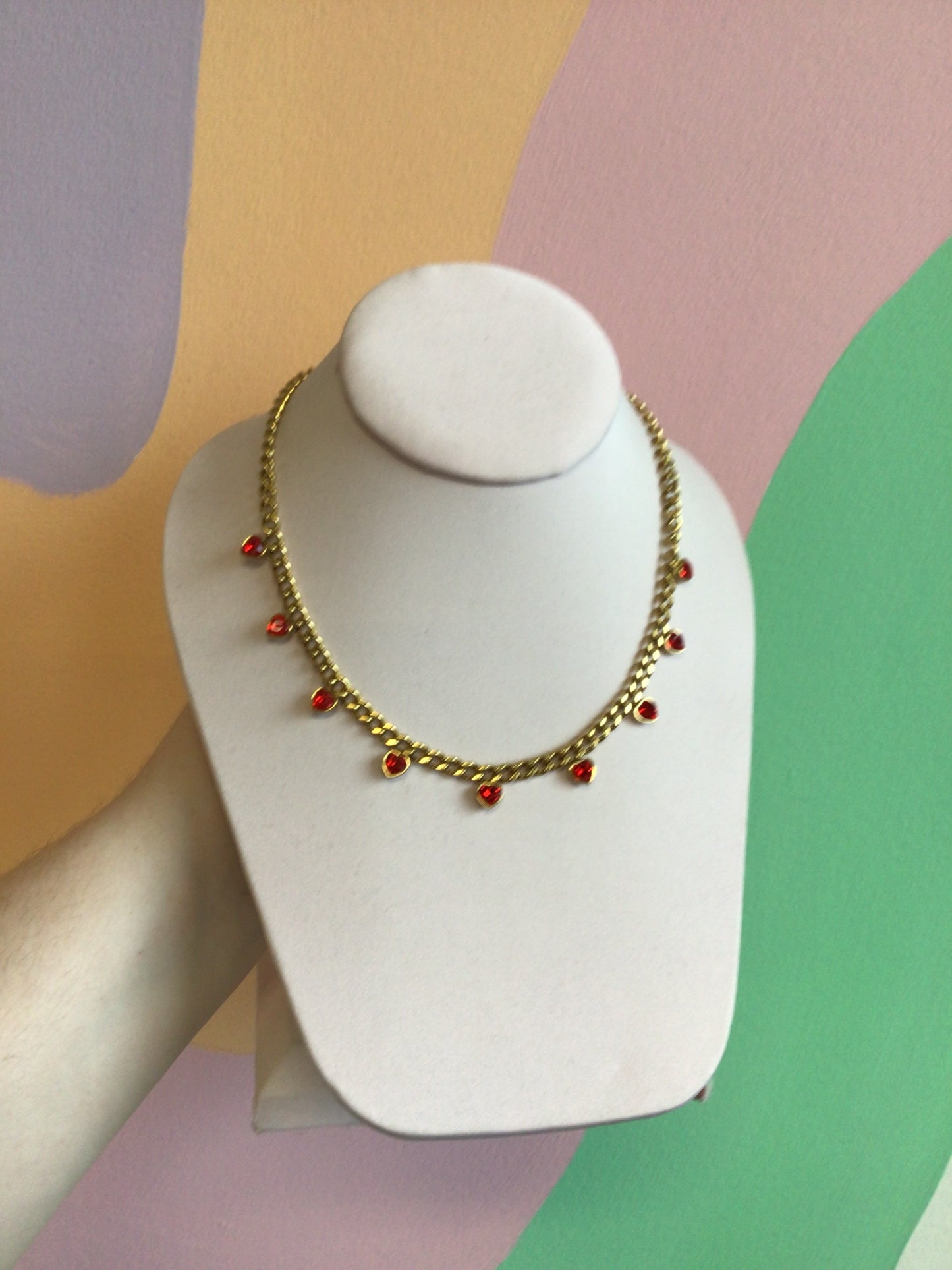 Titanium Gem Heart Chain