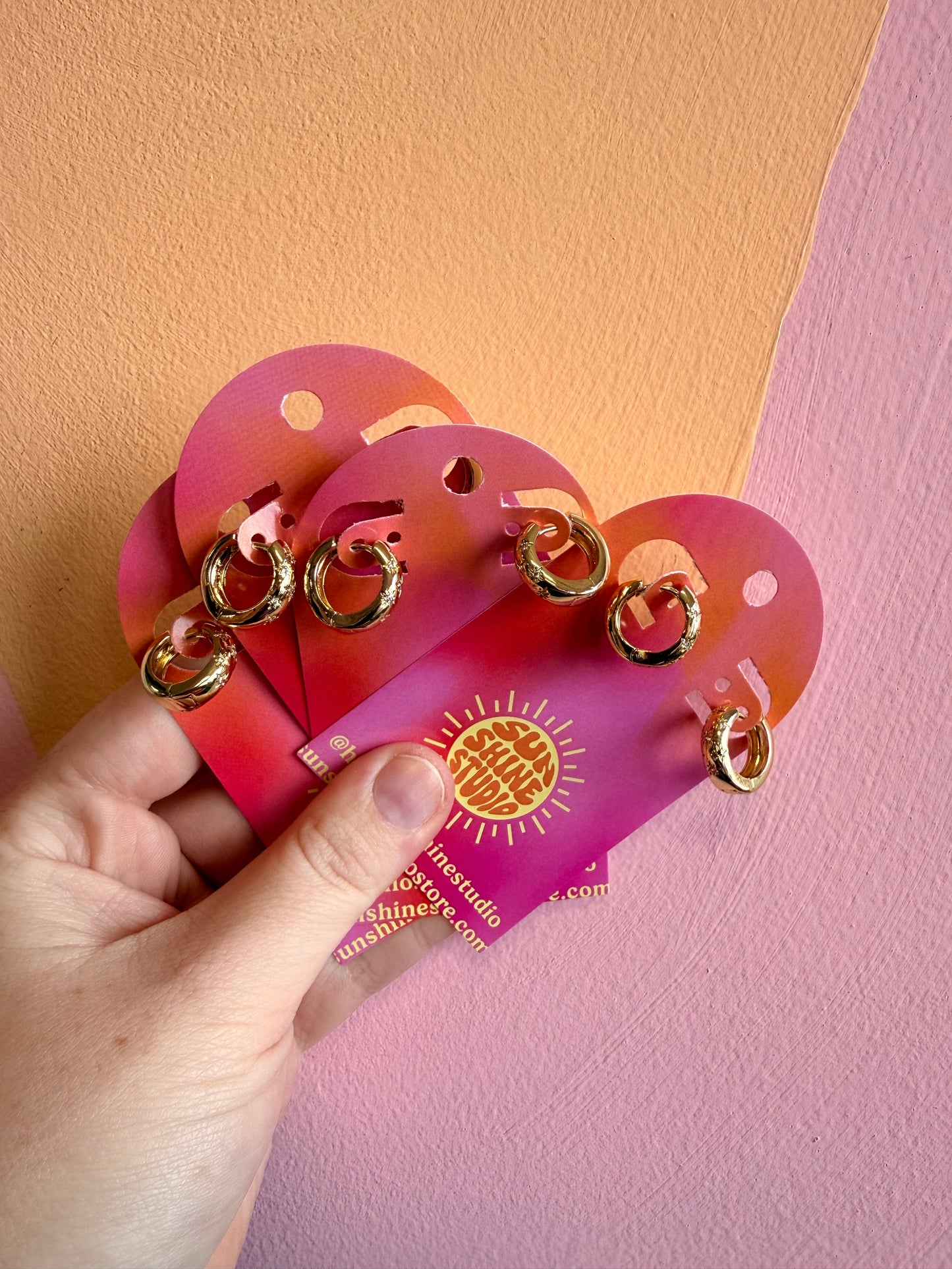 Mini Sparkle Gold Hoops