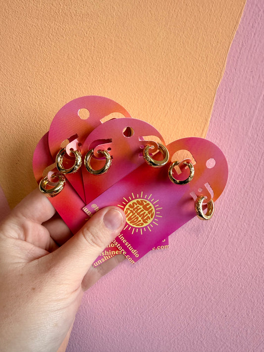 Mini Sparkle Gold Hoops