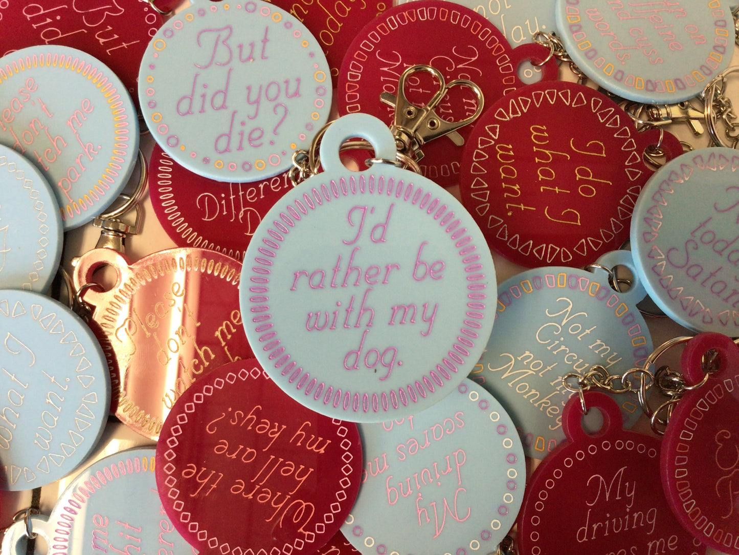 I’d Rather Be With My Dog Keychain