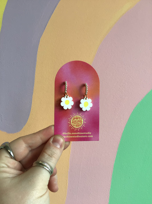 Painted Daisy Earrings