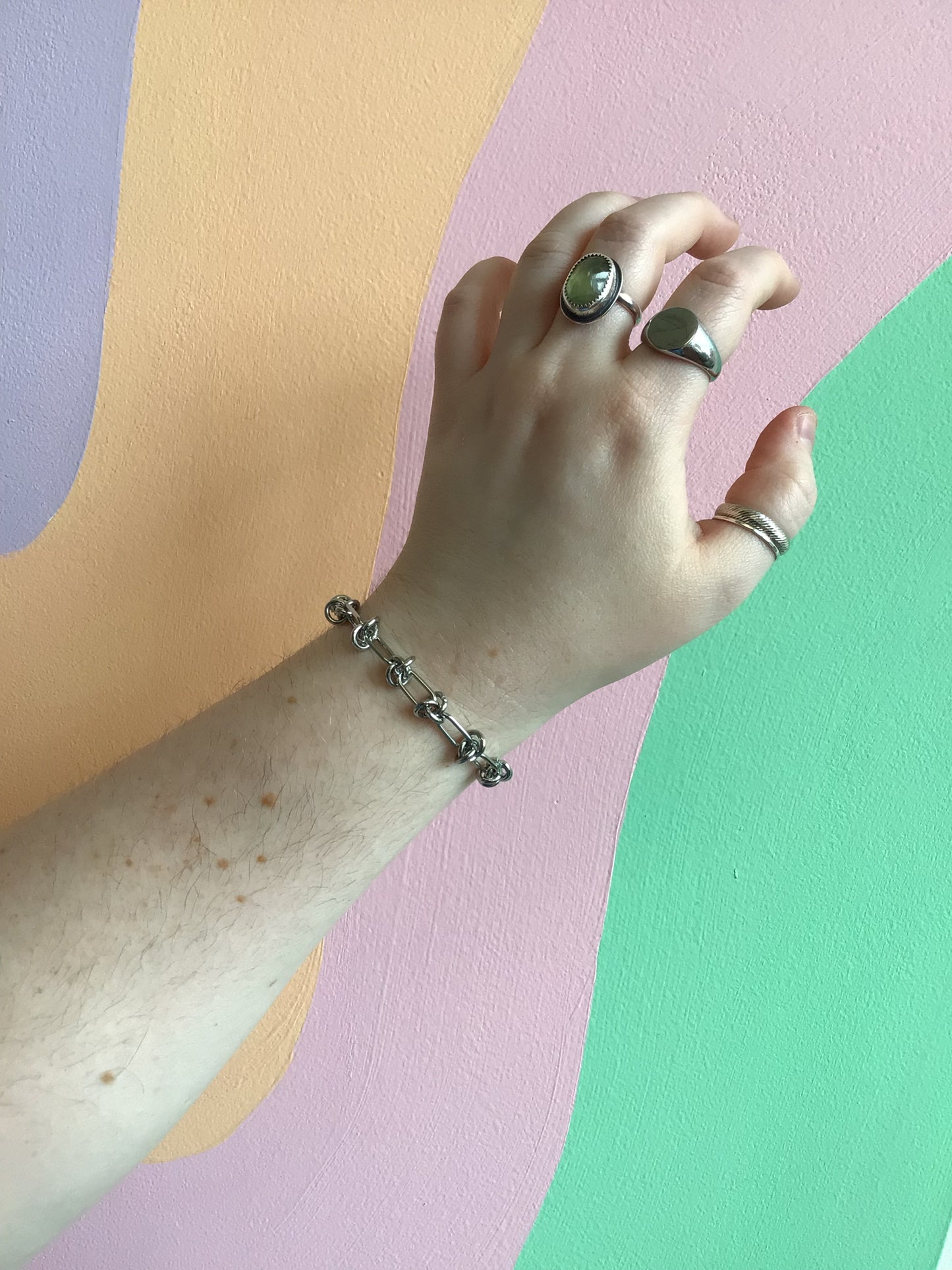 Titanium Knotted Chain Bracelet