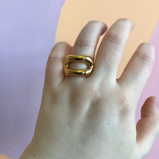 Organic Oval Titanium Ring