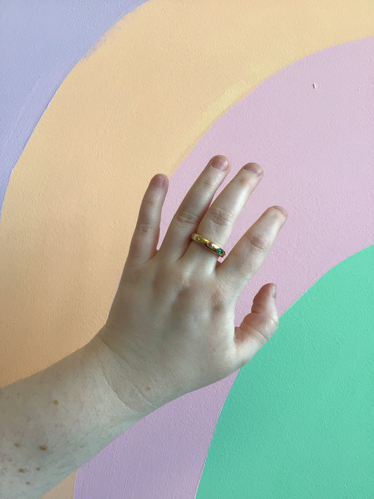 Fun Shapes Bejeweled Titanium Ring
