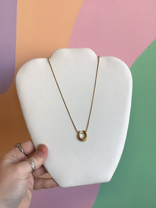 Elegant Lucky Horseshoe Titanium Necklace