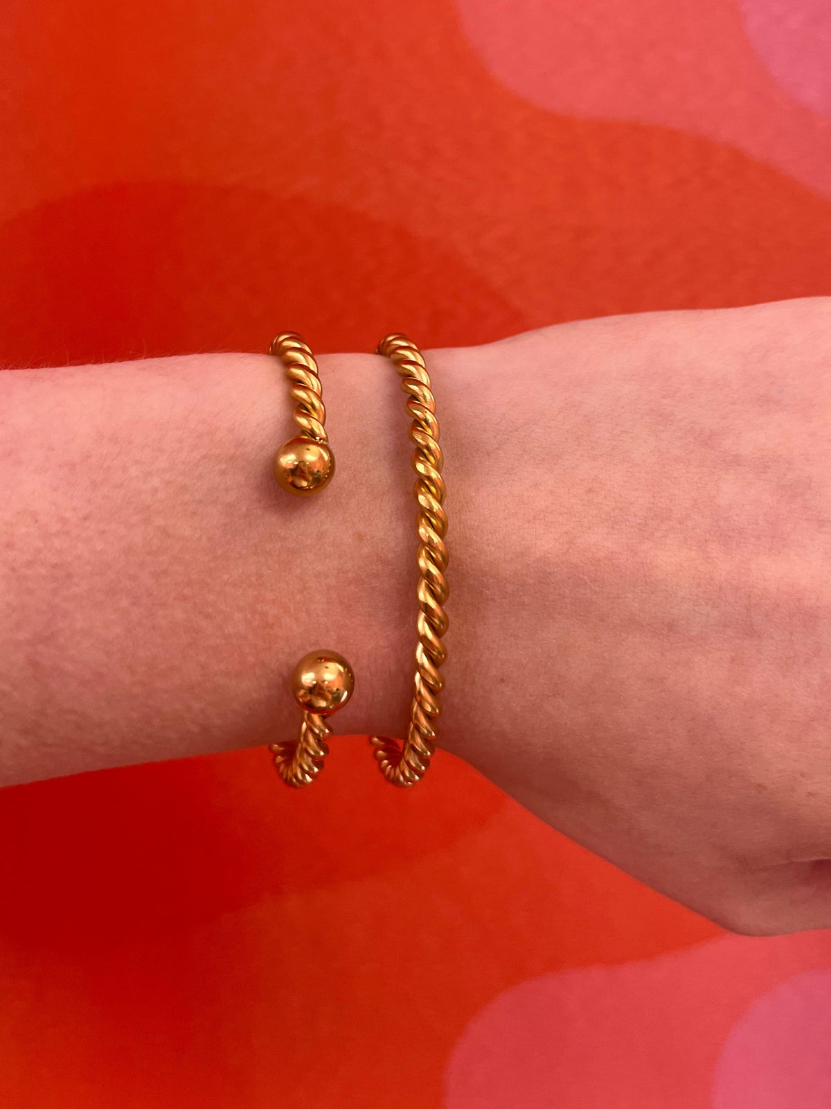 Golden Rope Titanium Bangle