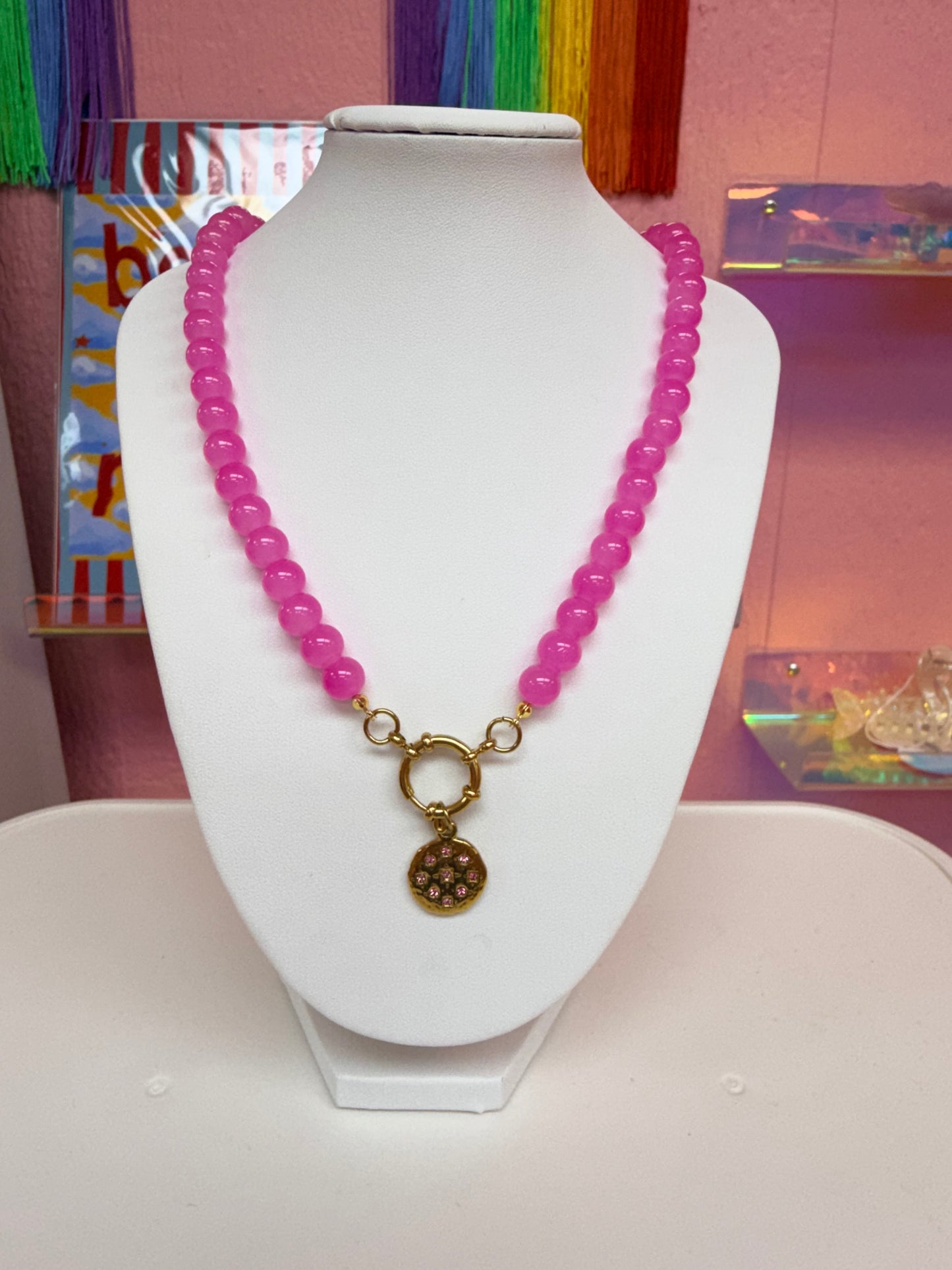 Kelly Titanium Beaded Necklace