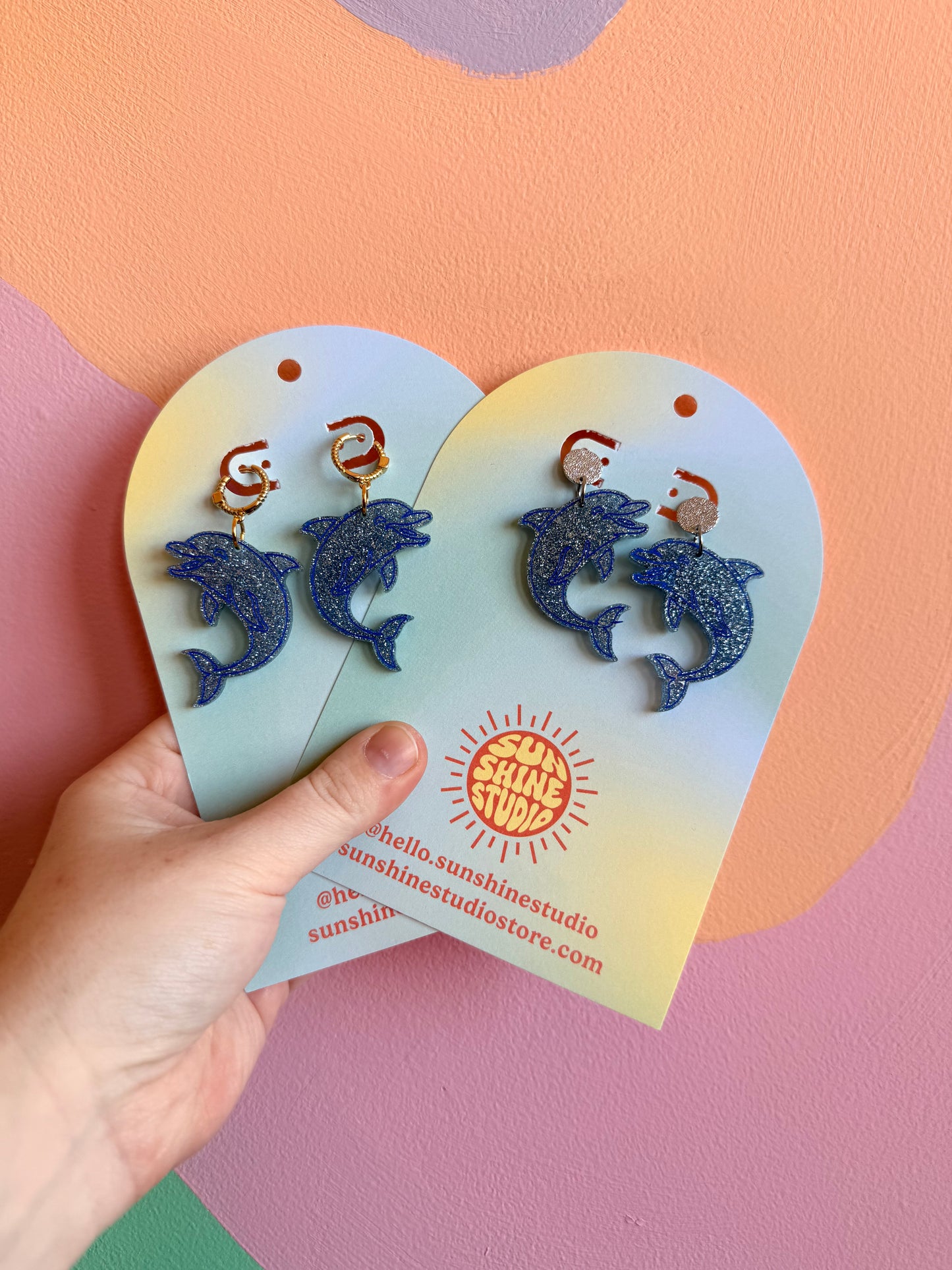 Sparkly Dolphin Dangles