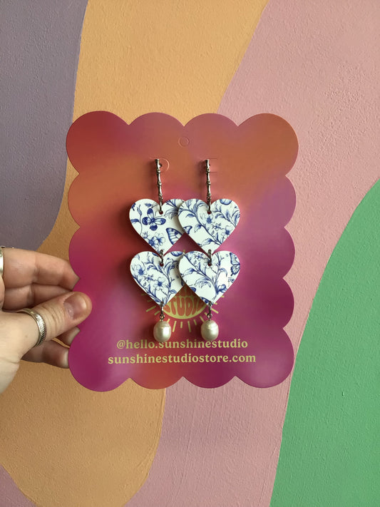 Printed Heart Dangles
