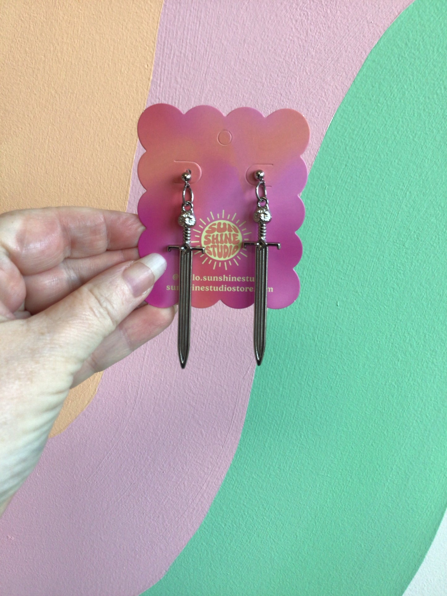 Metal Sword Earrings