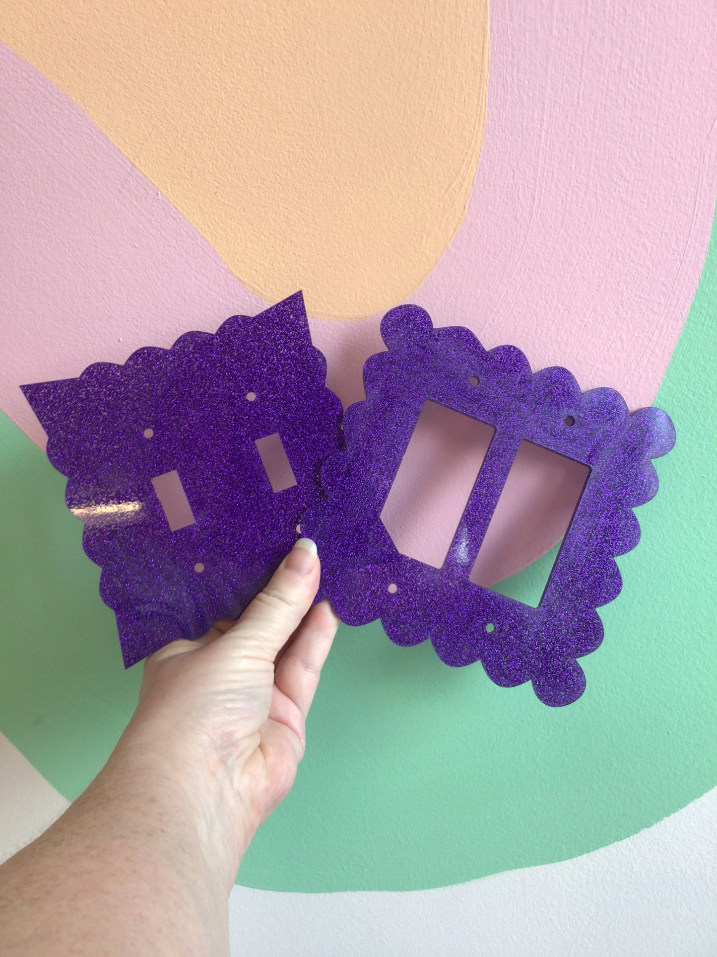 Purple Glitter Outlet Covers