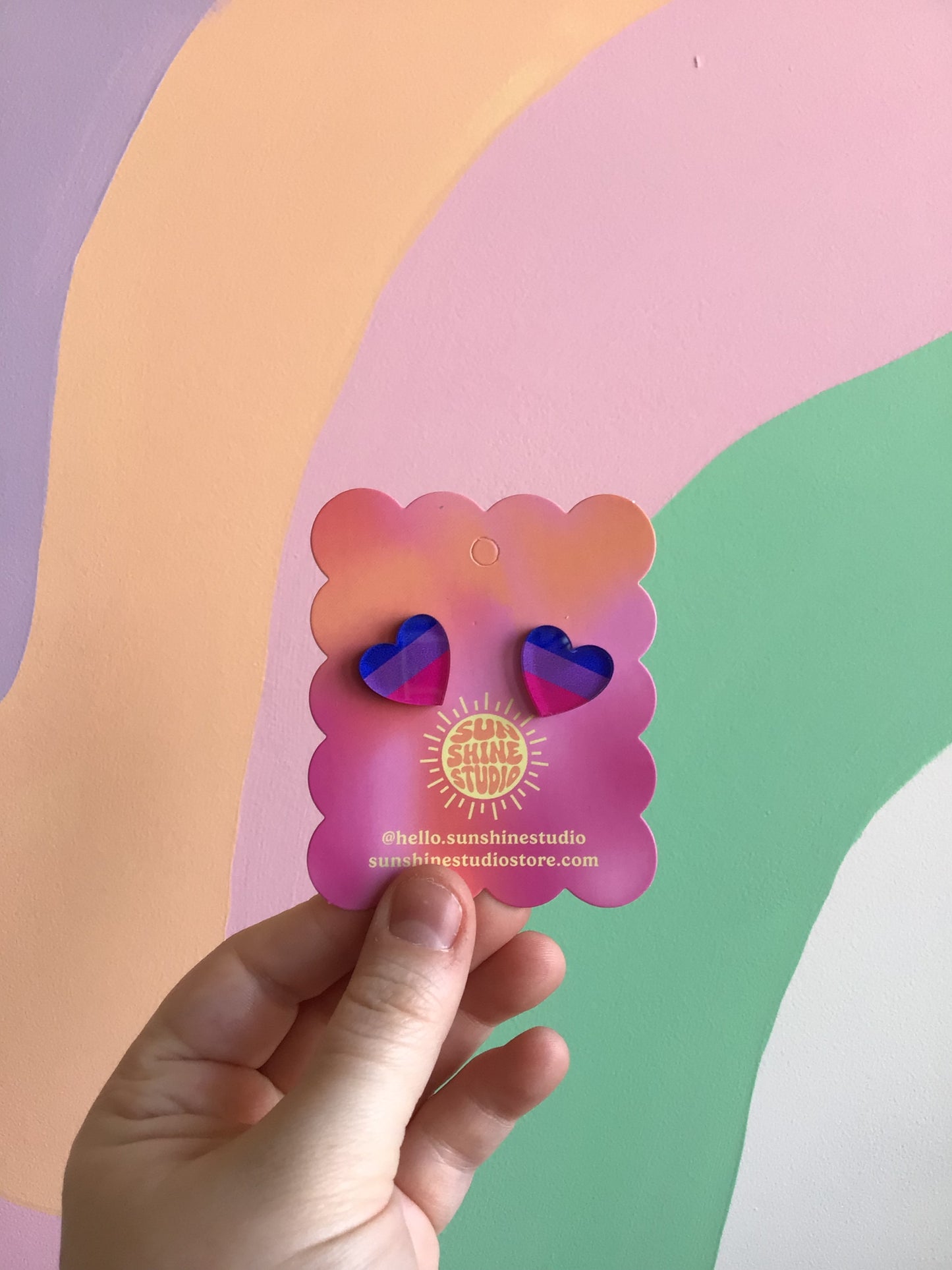 Oopsy Heart Pride Studs