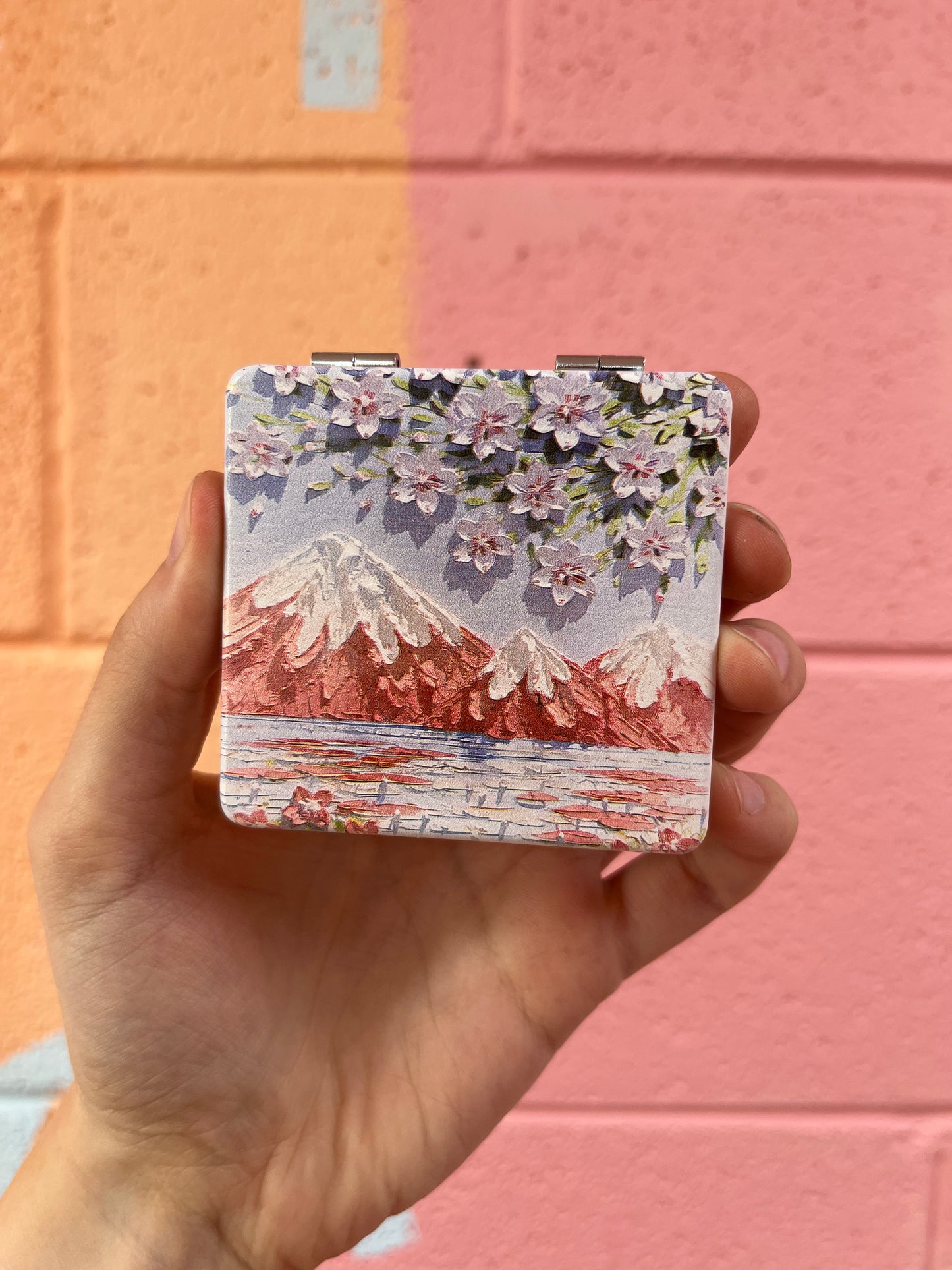 Pink Mountain Compact Mirror