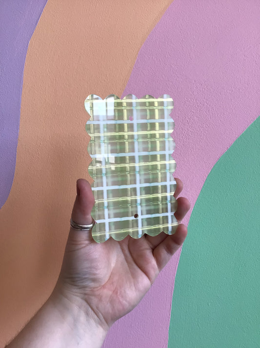 Green Metallic Plaid Outlet Covers